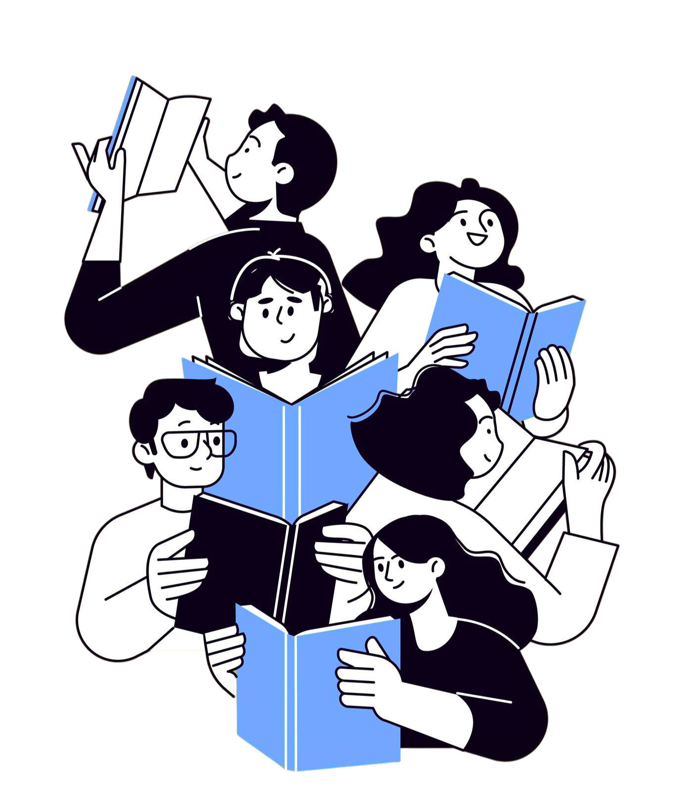 Գրքեր կարդացող ուսանողներ